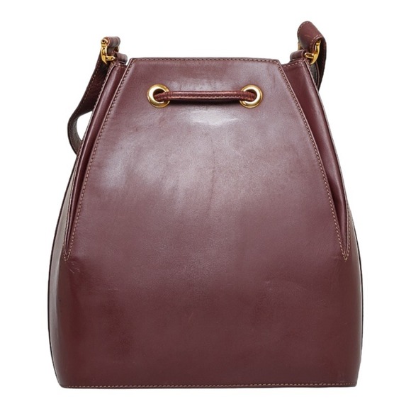 CARTIER Mastline One Shoulder Bag Bordeaux Red Leather Women's - Picture 3 of 10